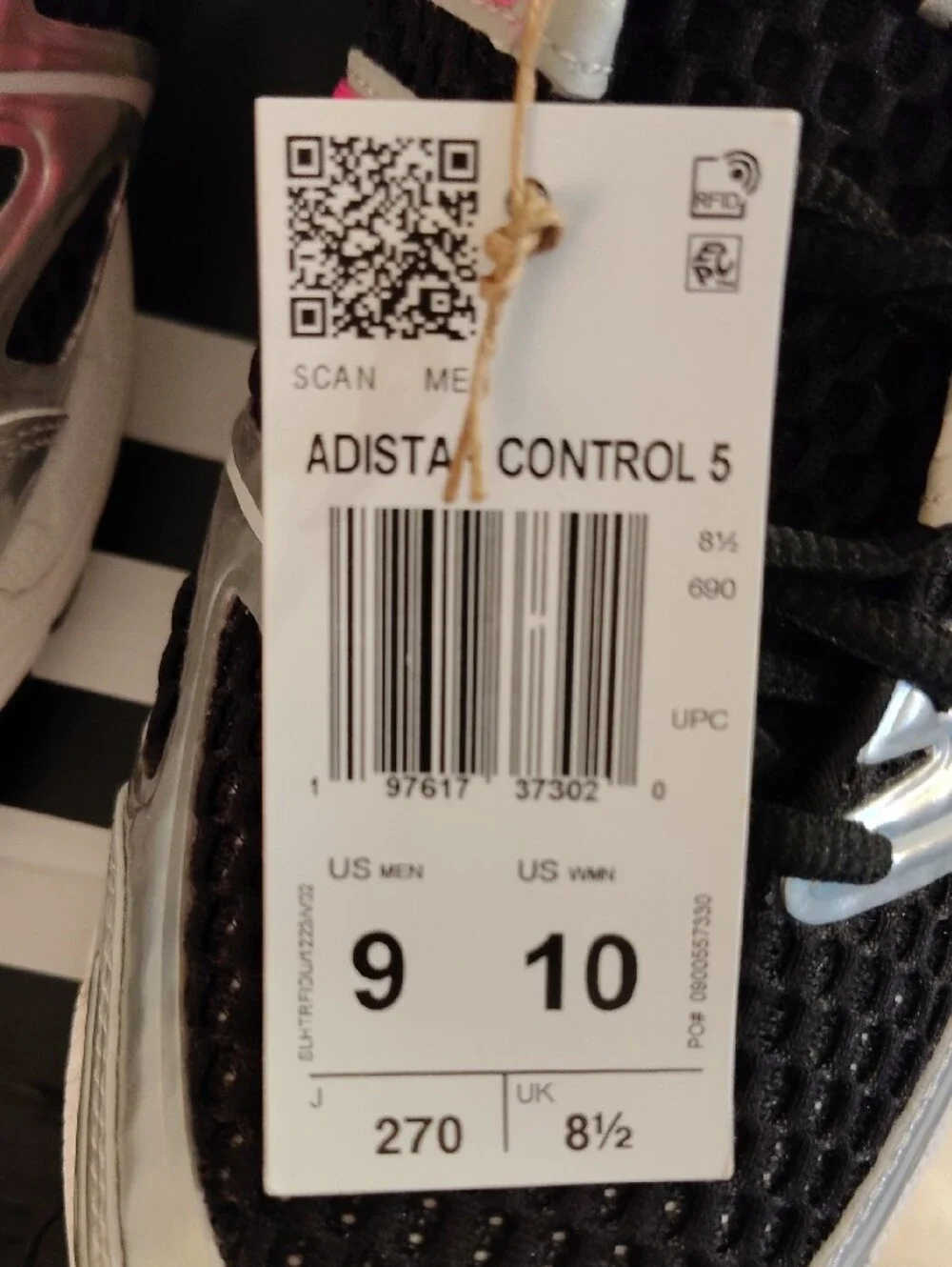 Adidas adiStar Control 5 features a Core Black, Lucid Pink, and Silver Design